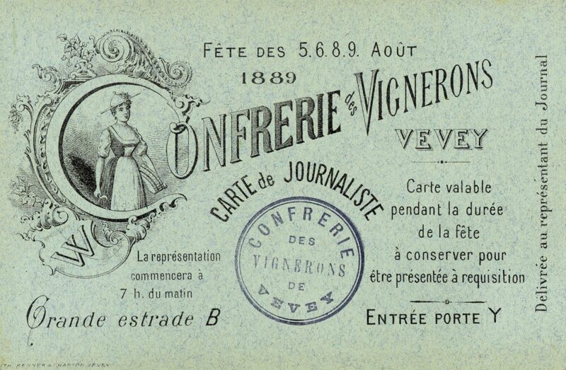 Billet de la Fête, Fête des Vignerons 1889