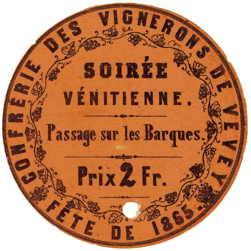 Billet d’entrée, Fête des Vignerons 1865