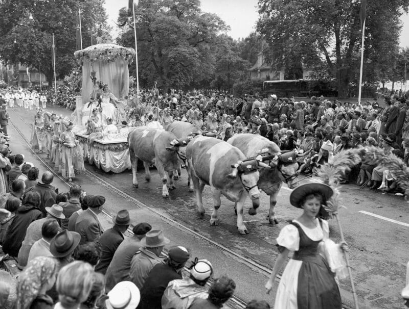Le char de Cérès, Fête des Vignerons 1955