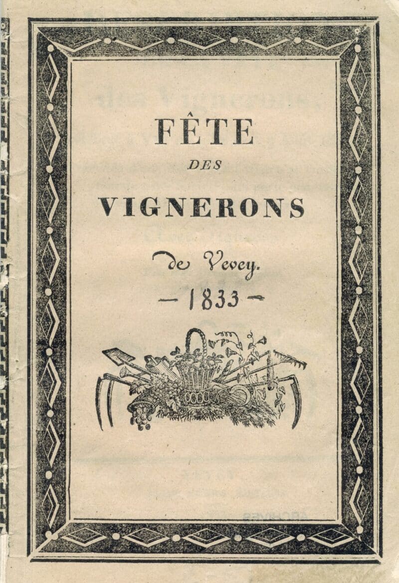 Le livret de la Fête, Fête des Vignerons 1833