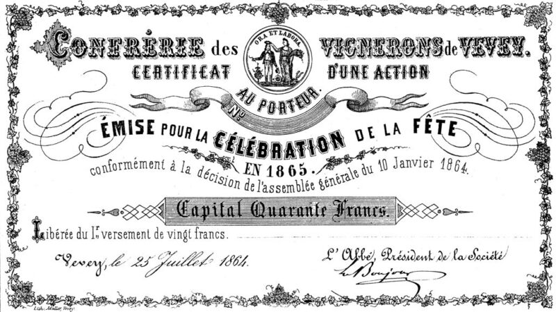 La souscription publique, Fête des Vignerons 1865